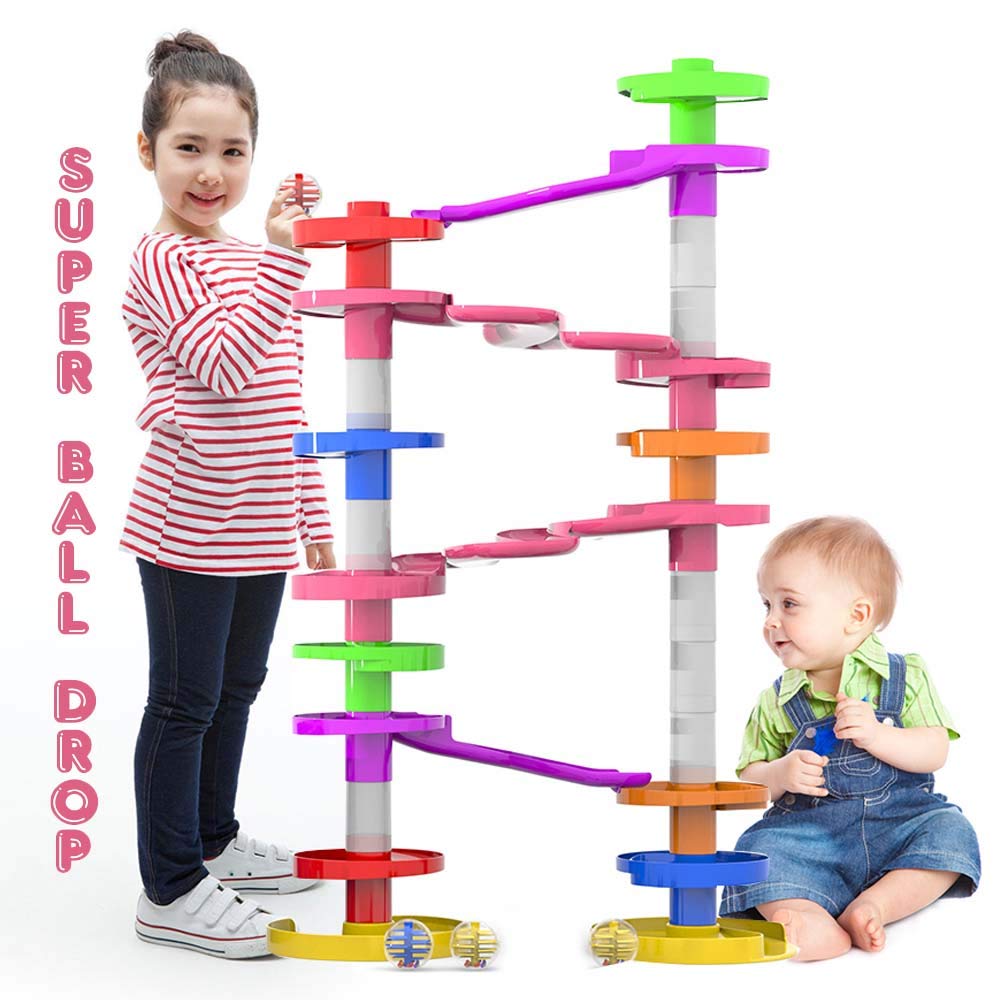 Super Ball Drop Toy, Extra Large Size Activity Tower with Ball Ramp Bridge for Educational and Fun Activity for Toddlers and Children of All Ages - Go, Play Stack and Roll