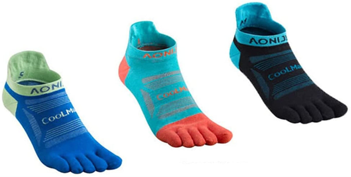 3 Pairs Five Finger Toe Socks Running Anti-Blister Sweat Wicking Quick-dry Breathable Sport Socks Crew Socks