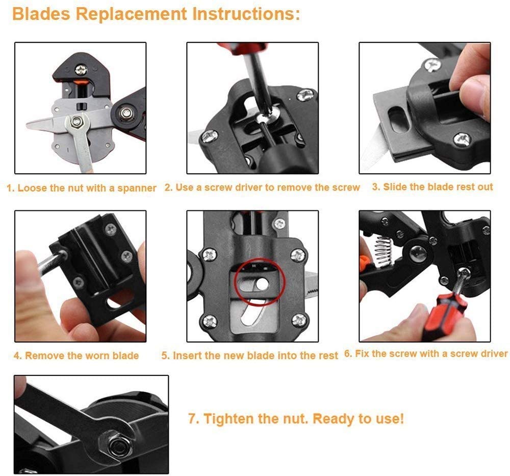 Professional Garden Grafting Pruning Pruner Cutting Tools, Fruit Tree Grafting Kit Shear Scissor for Plant/Branch/Twig/Vine/Fruit Tree - (U-Cut & V-Cut & Ω-Cut)