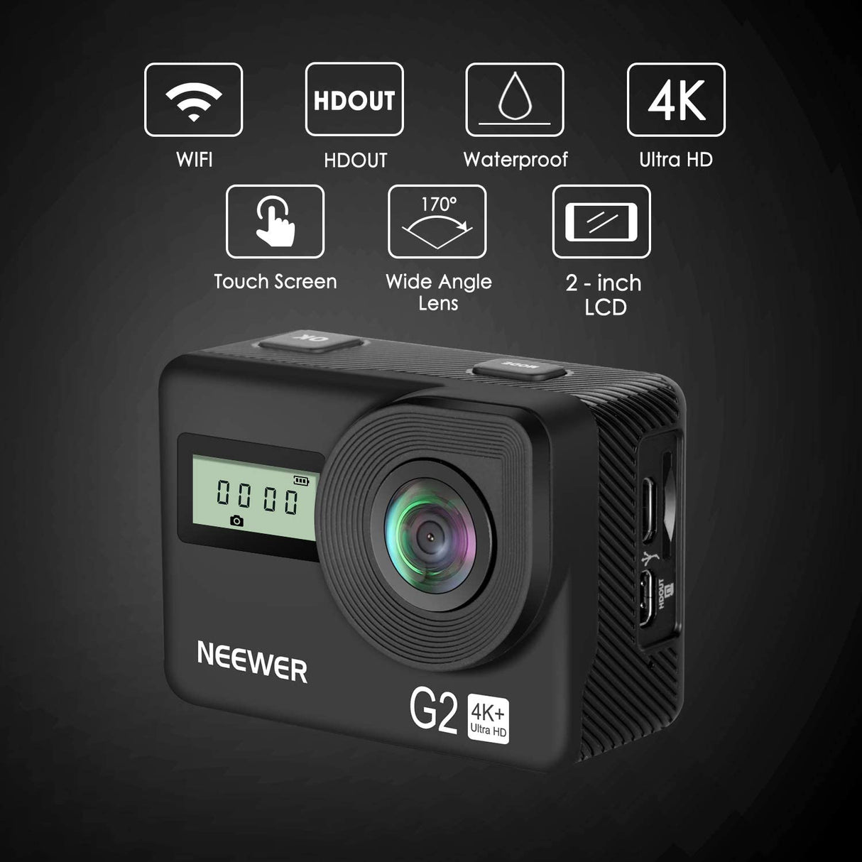 4K WiFi Sports Action Camera + Accessories Set