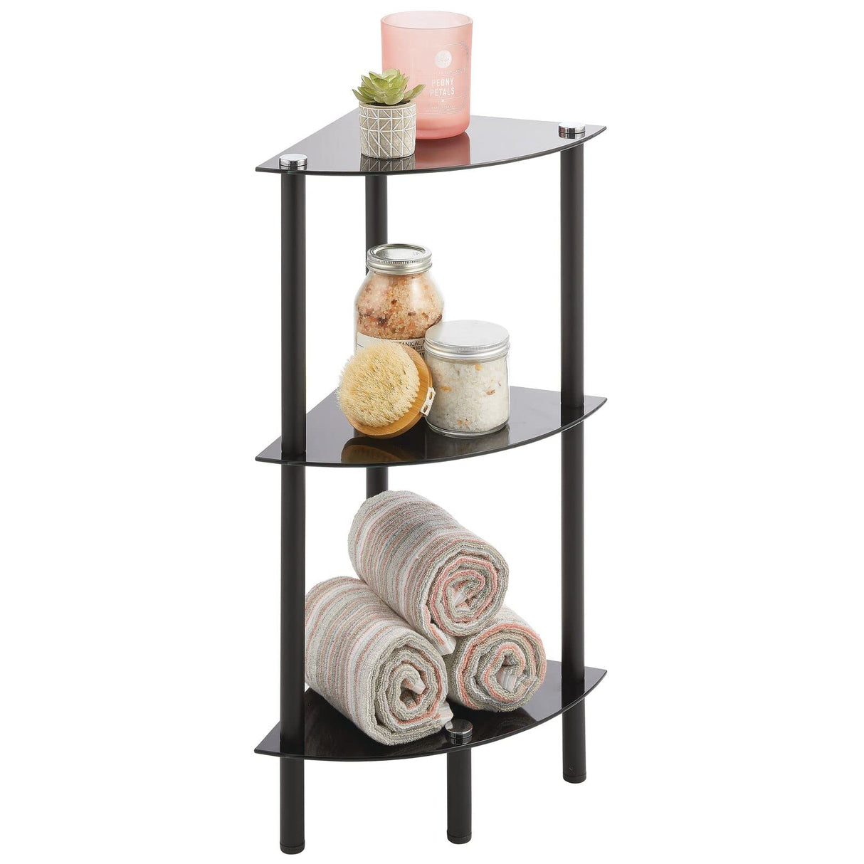3 Tier Open Glass Shelves