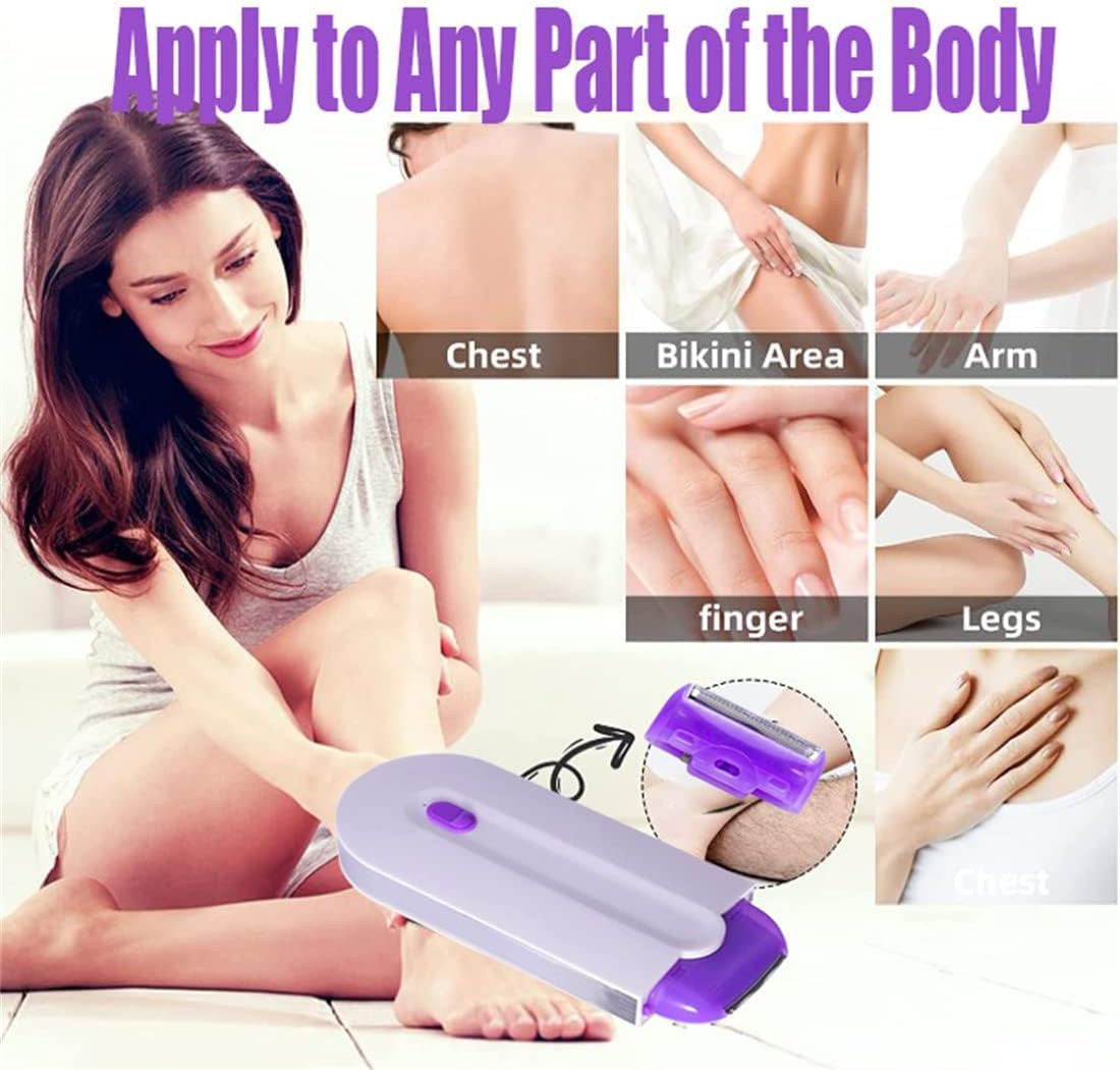 Laser Rechargeable Epilator Remover, Fast Painless Hair Removal Tool Manual Shaver, Household Electric Epilator, Induction Blue Light Epilator, Painless Hair Removal Skin Exfoliator Removal Tool