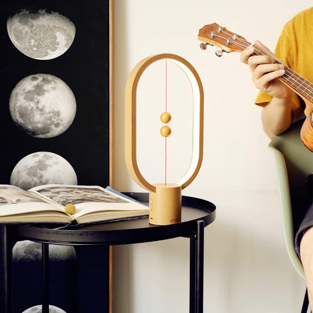 Cafe 63 Heng Balance Lamp, smart Magnetic Suspension Led Lights For Room,creative Desk Lamp For Bedroom,reading Lamp For Home Office,modern Lamps For Living Room,home Dorm Bedside Rustic Night Light,fun Birthday Present(Black)