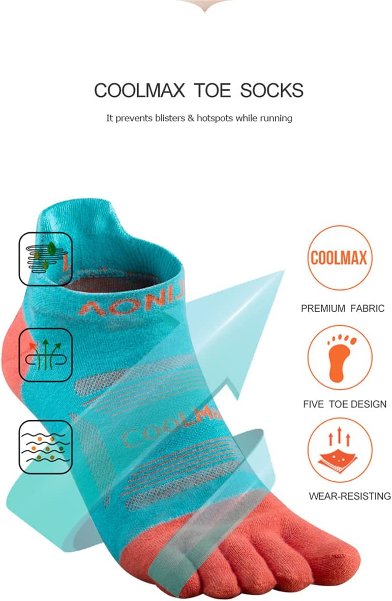 3 Pairs Five Finger Toe Socks Running Anti-Blister Sweat Wicking Quick-dry Breathable Sport Socks Crew Socks