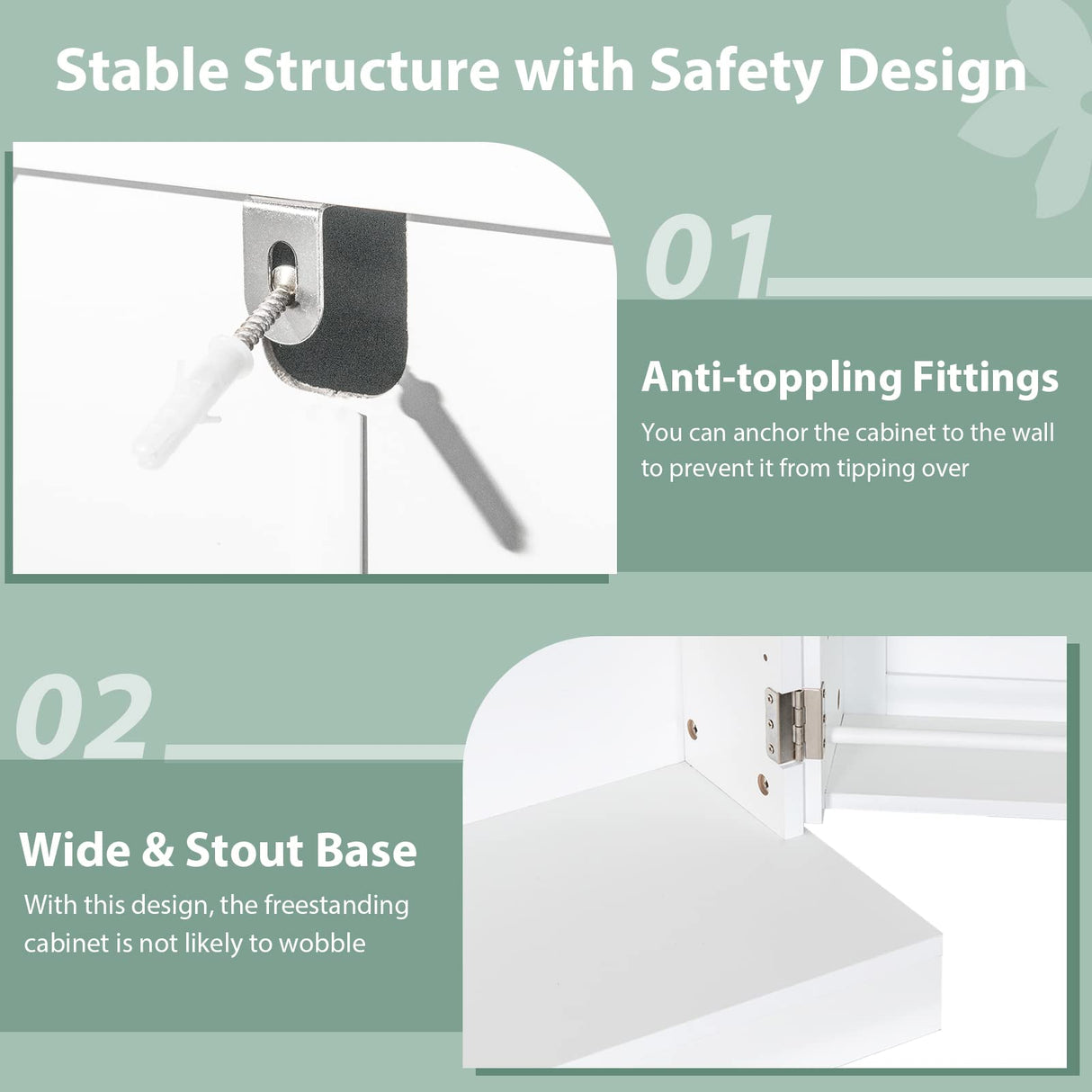2-Door Pantry Cabinet w/ 6 Adjustable Shelves, 17-Tier Buffet Sideboard, Kitchen Storage Cabinet, Space-Saving Cupboard for Dining Room, Living Room & Entryway, White