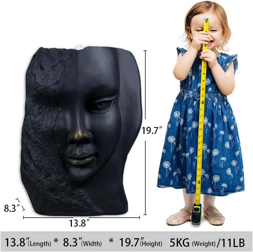 Angels and Demons Water Fountains Outdoor Indoor Garden Statue Fiberglass Decorative Fountain in Antique Brass Color 20" Height