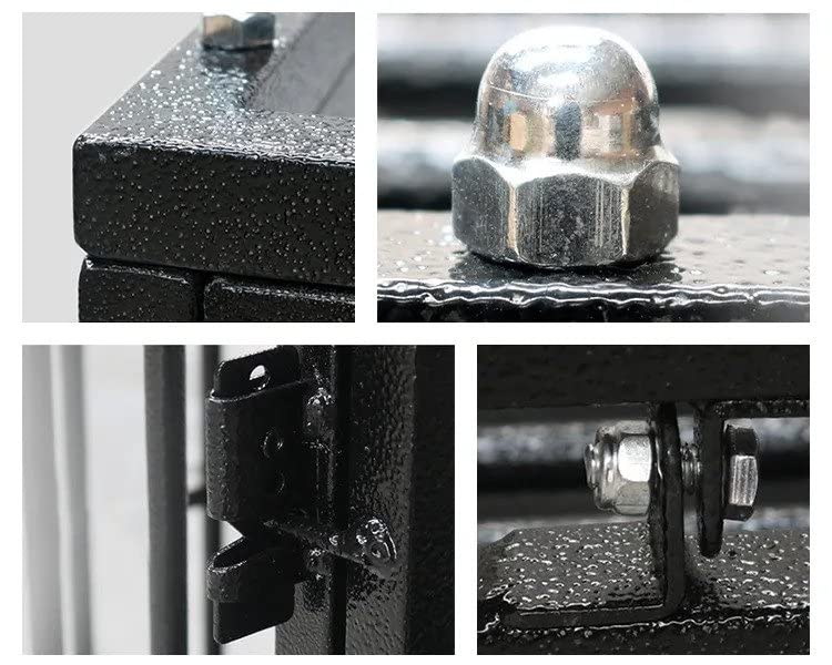 38" Dog Cage with Wheels and Removable PVC Plastic Tray, Portable Sturdy Kennel House with 2 Door and Metal Frame