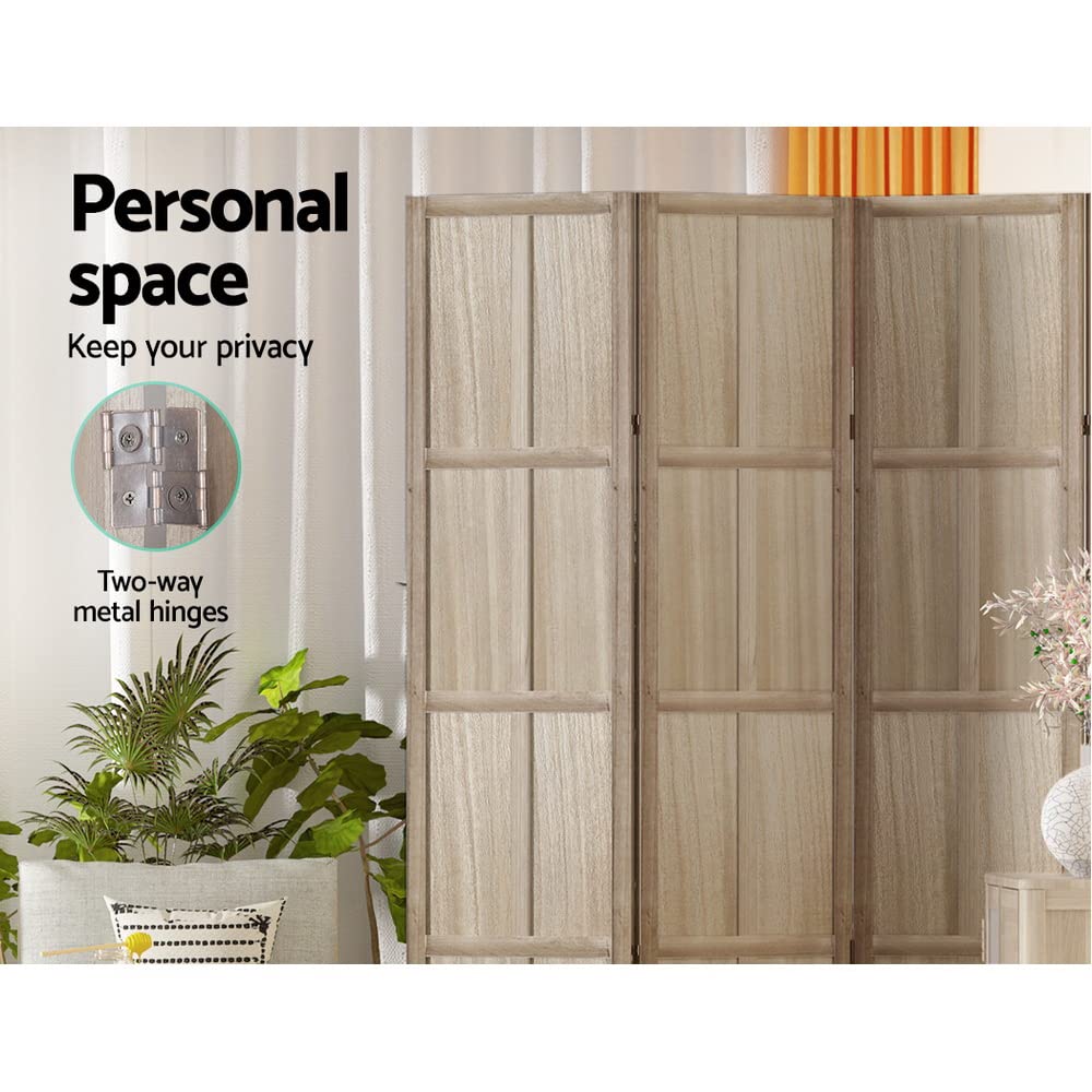 Room Divider Screen 8 Panel Foldable Wooden Divider Jade Brown