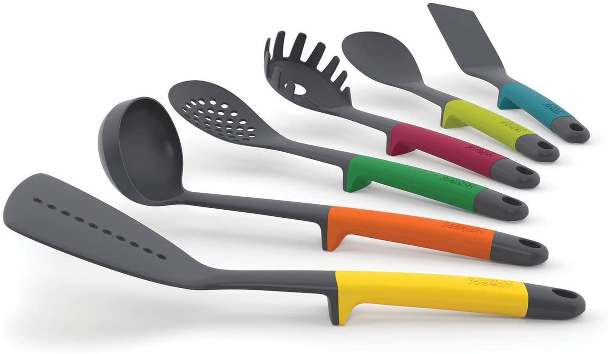 6 Pieces Kitchen Utensil Set with Storage Carousel, Multicolor