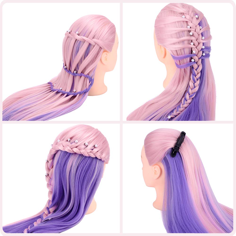 29-Inch Pink & Purple Synthetic Training Head with Clamp