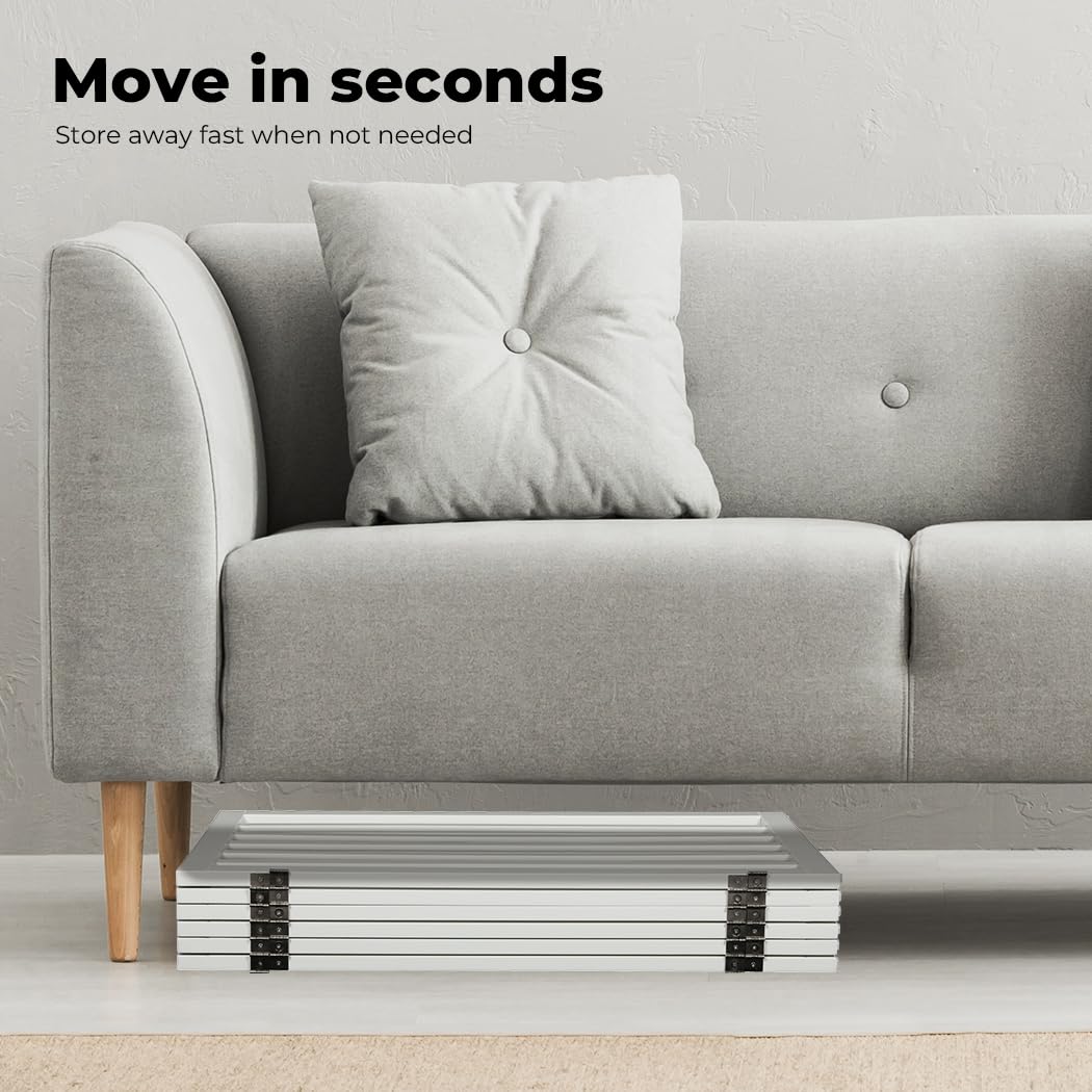 Wooden Pet Gate Dog Fence Retractable Safety Stair Barrier Security Door (White Large-282cm x 80cm x 1.8cm)