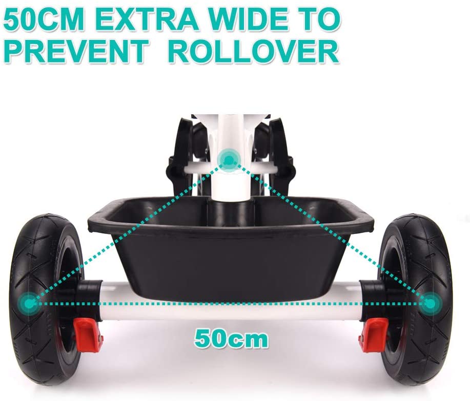4 in 1 Baby Walker Kids Trike Tricycle Bike Children Bicycle Ride On Toy Safety Fence Adjustable Seat Handlebar