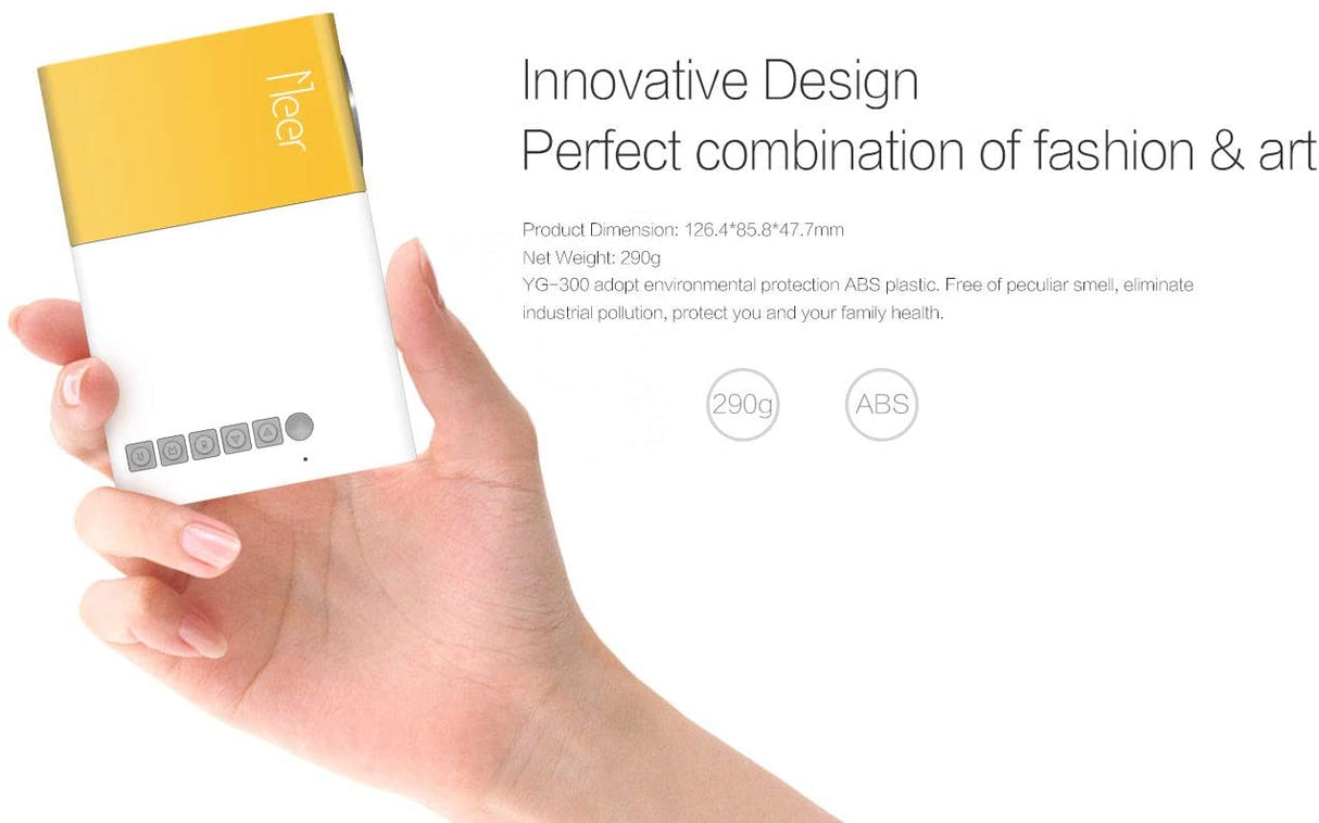 Mini Projector, Meer YG300 Portable Pico Full Color LED LCD Video Projector