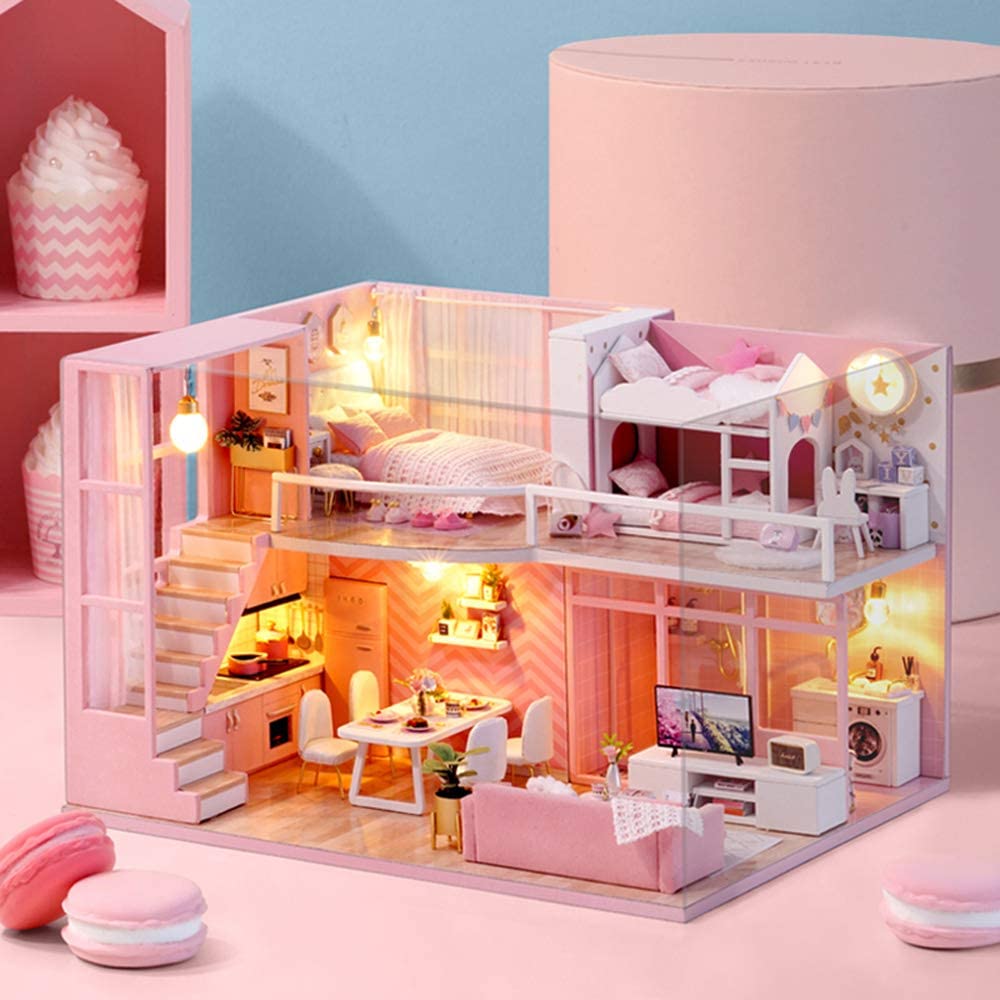 DIY Dollhouse Miniature with Furniture Kit