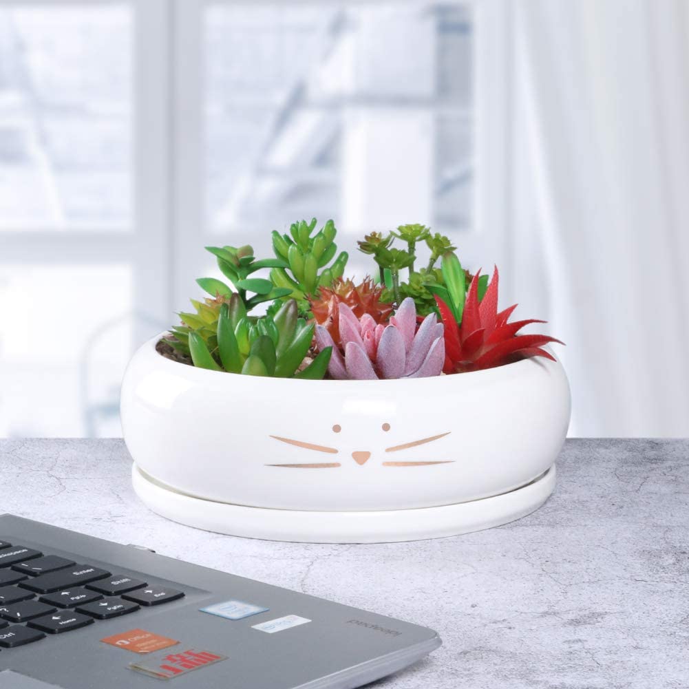8 Inch Large Cute Cat Planter Pots