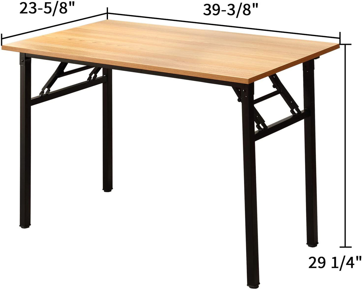 Folding Desk for Home Office 100cm Length Modern Folding Table Computer Desk No Install Needed