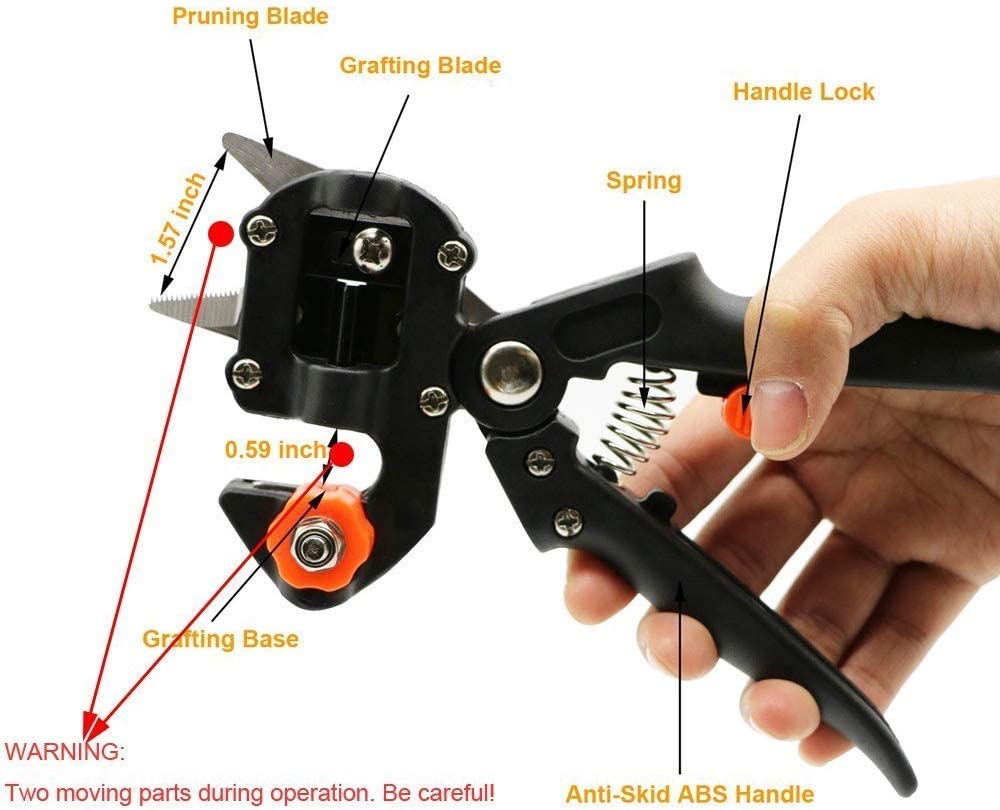 Professional Garden Grafting Pruning Pruner Cutting Tools, Fruit Tree Grafting Kit Shear Scissor for Plant/Branch/Twig/Vine/Fruit Tree - (U-Cut & V-Cut & Ω-Cut)