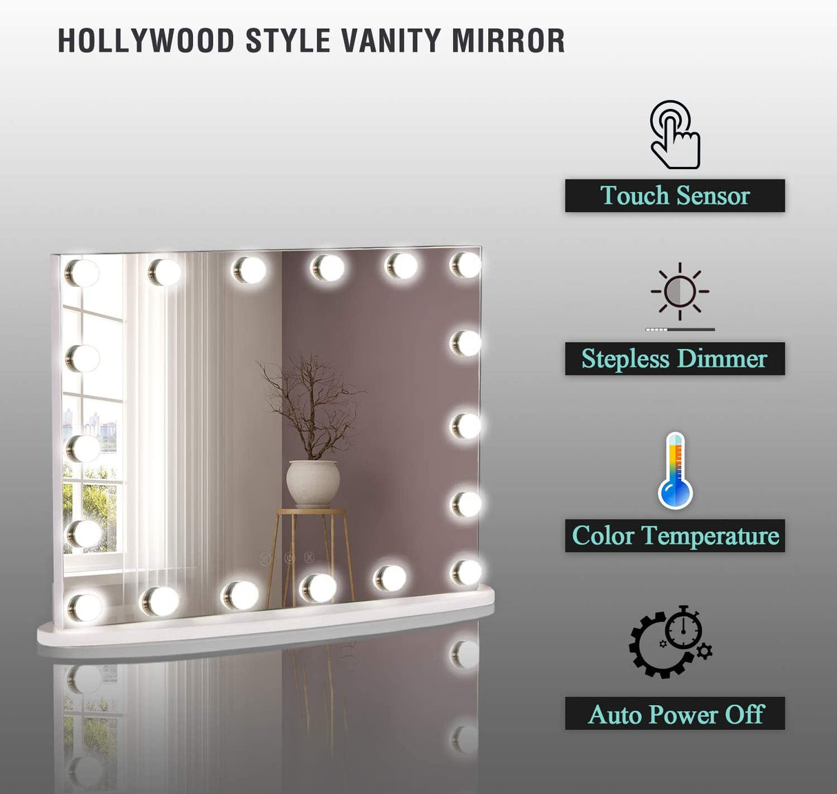 Vanity Tabletop Makeup Hollywood Mirror