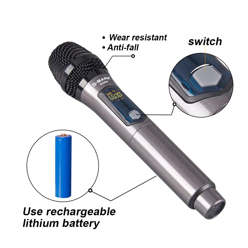 G-MARK X220U Rechargeable UHF Wireless Microphone