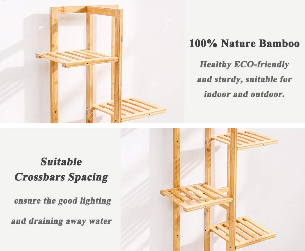 Bamboo 5 Tier 6 Potted Plant Stand