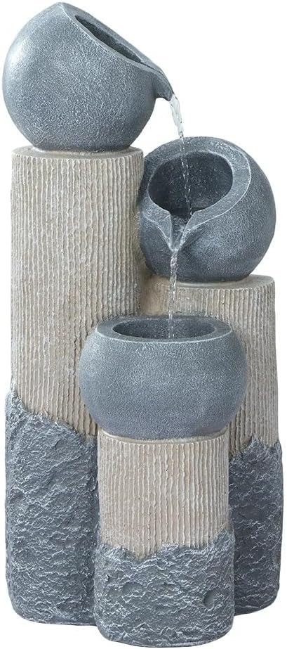 Gardeon Outdoor 3 Tiered LED Lights Bird Bath Solar Water Fountain