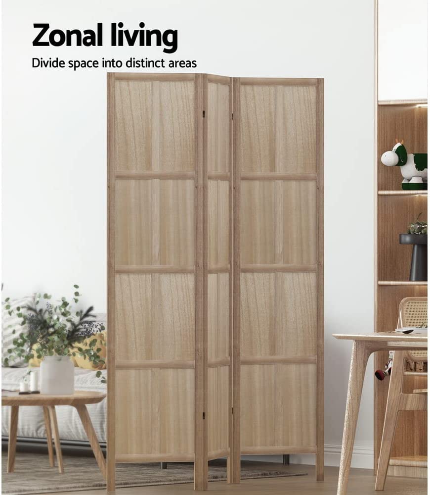Room Divider Screen Privacy Wood Dividers Stand 3 Panel Brown