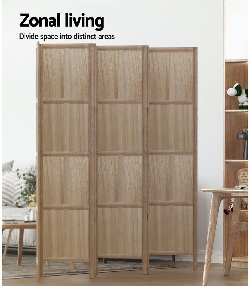 Room Divider Screen Privacy Wood Dividers Stand 6 Panel Brown