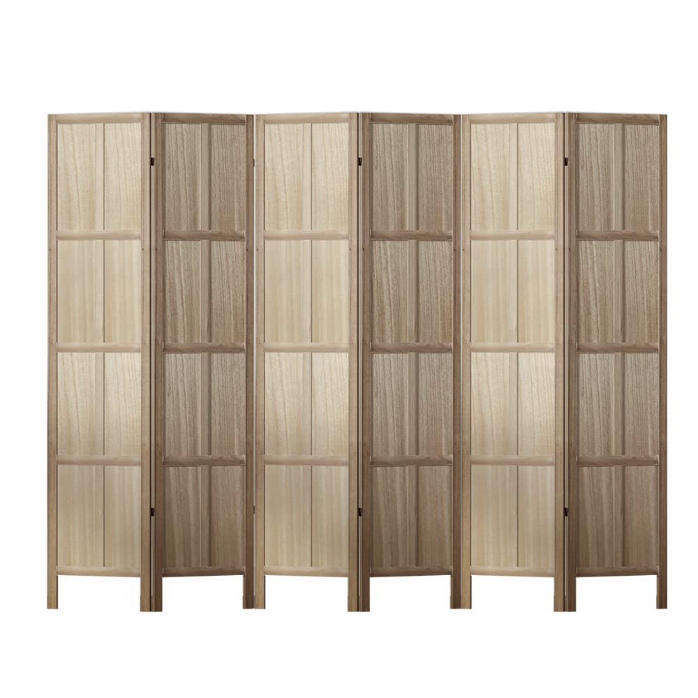 Room Divider Screen Privacy Wood Dividers Stand 6 Panel Brown