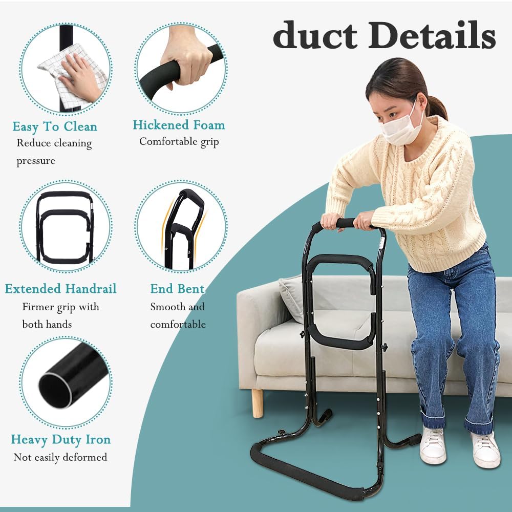 Chair Lift Assist Devices For Seniors Bed Side Rails For Elderly Adults Sit To Stand Lift Standing Aids Supports Grab Bar Help Patient Stand Up & Mobility In Front Of The Couch, Recliner Chair, Toilet