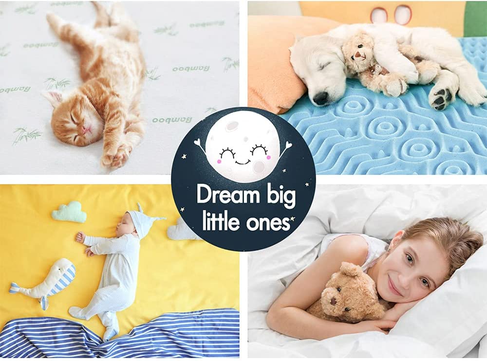 Memory Foam Mattress Topper with Bamboo Cover Cool Gel Infused 7 Zone 5cm Thickness Beddings Bed Topper Mat Pad with 8-Year Warranty