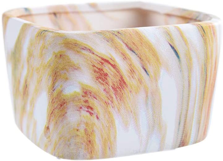 Square Marbling Ceramic Succulent Pots
