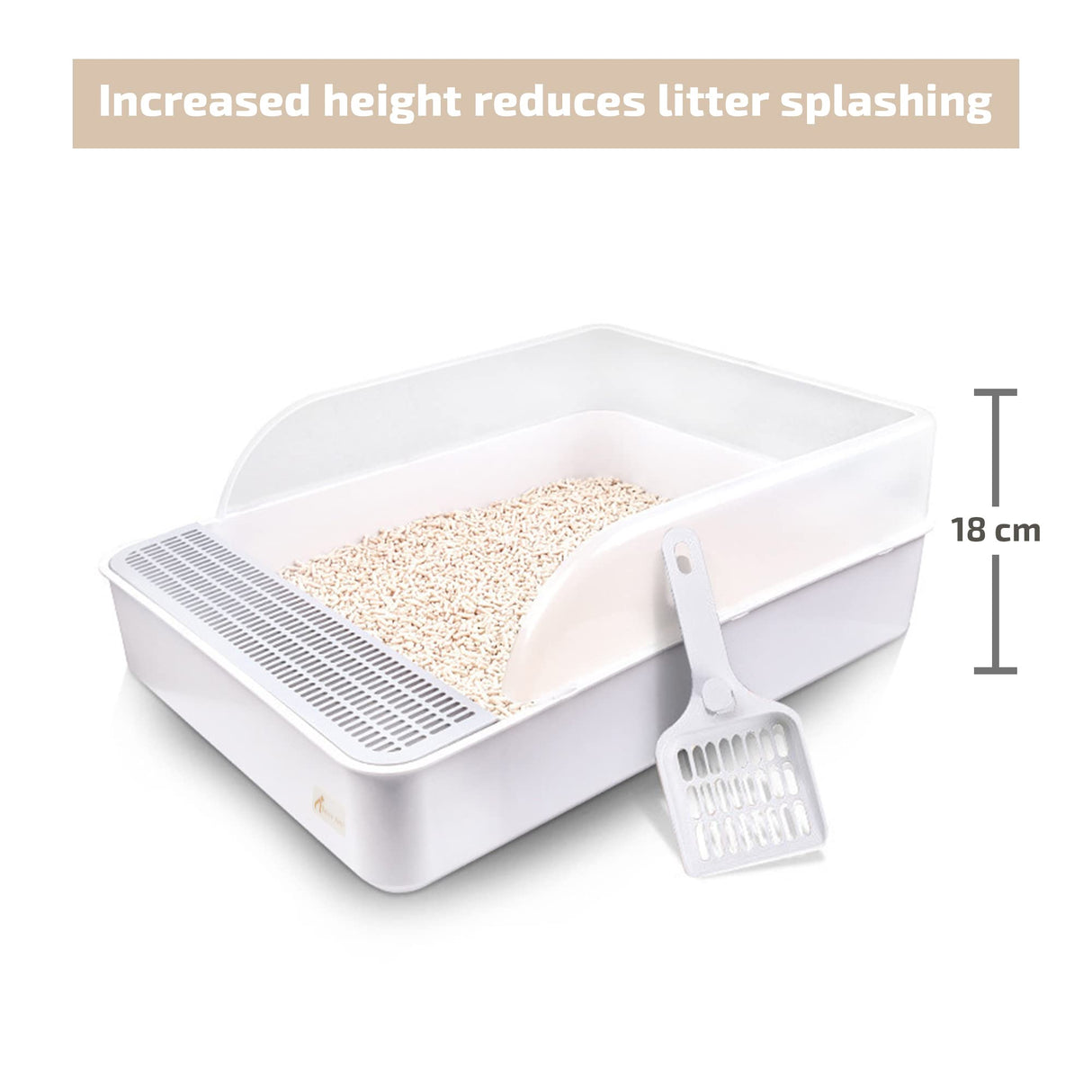 Cat Litter Tray with Free Scoop Easy Installation Suitable for Large Cat