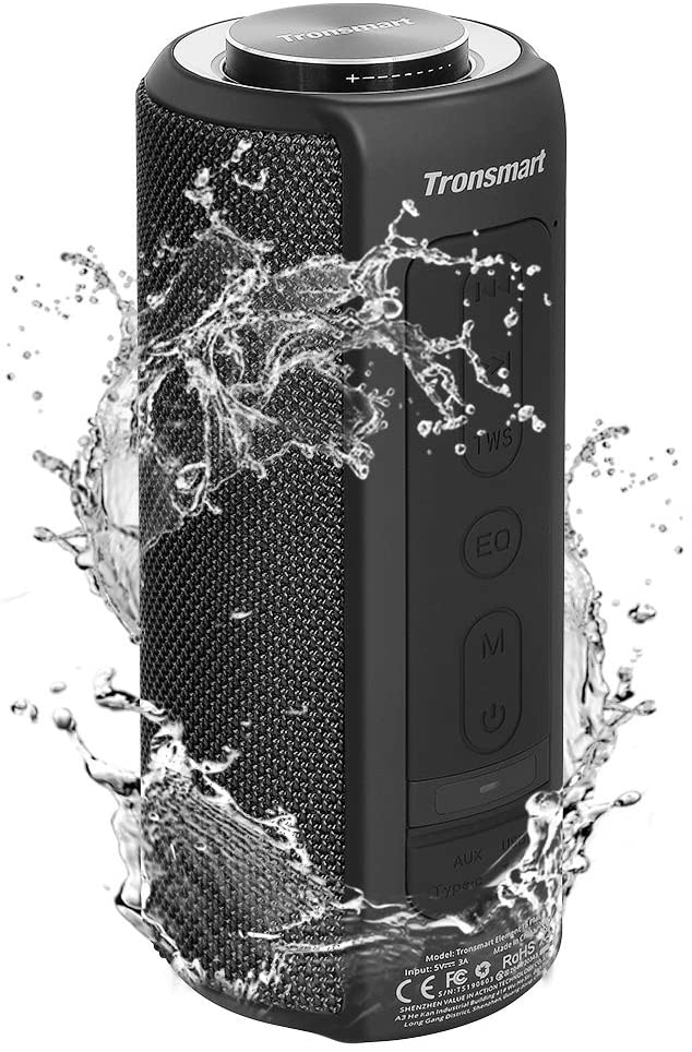 Waterproof Bluetooth Speakers, Tronsmart T6 Plus 40W Outdoor Speakers Bluetooth 5.0, IPX6 Portable Wireless Speakers with Tri-Bass Effects, 15-Hour Playtime with 6600mAh Power Bank, TWS, Built-in Mic