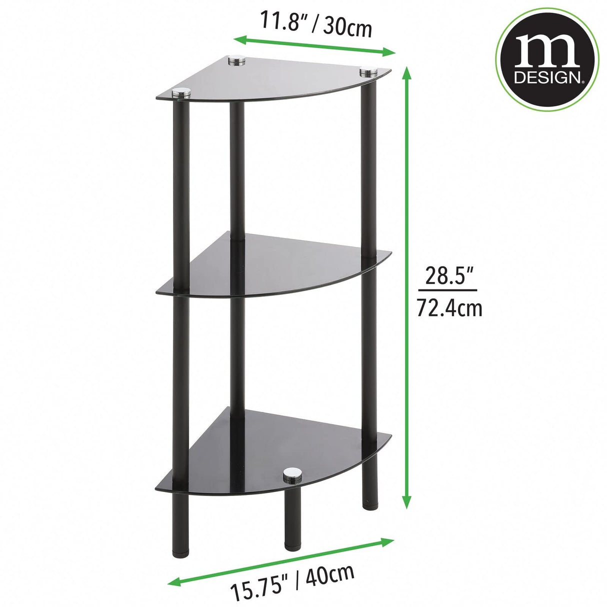 3 Tier Open Glass Shelves