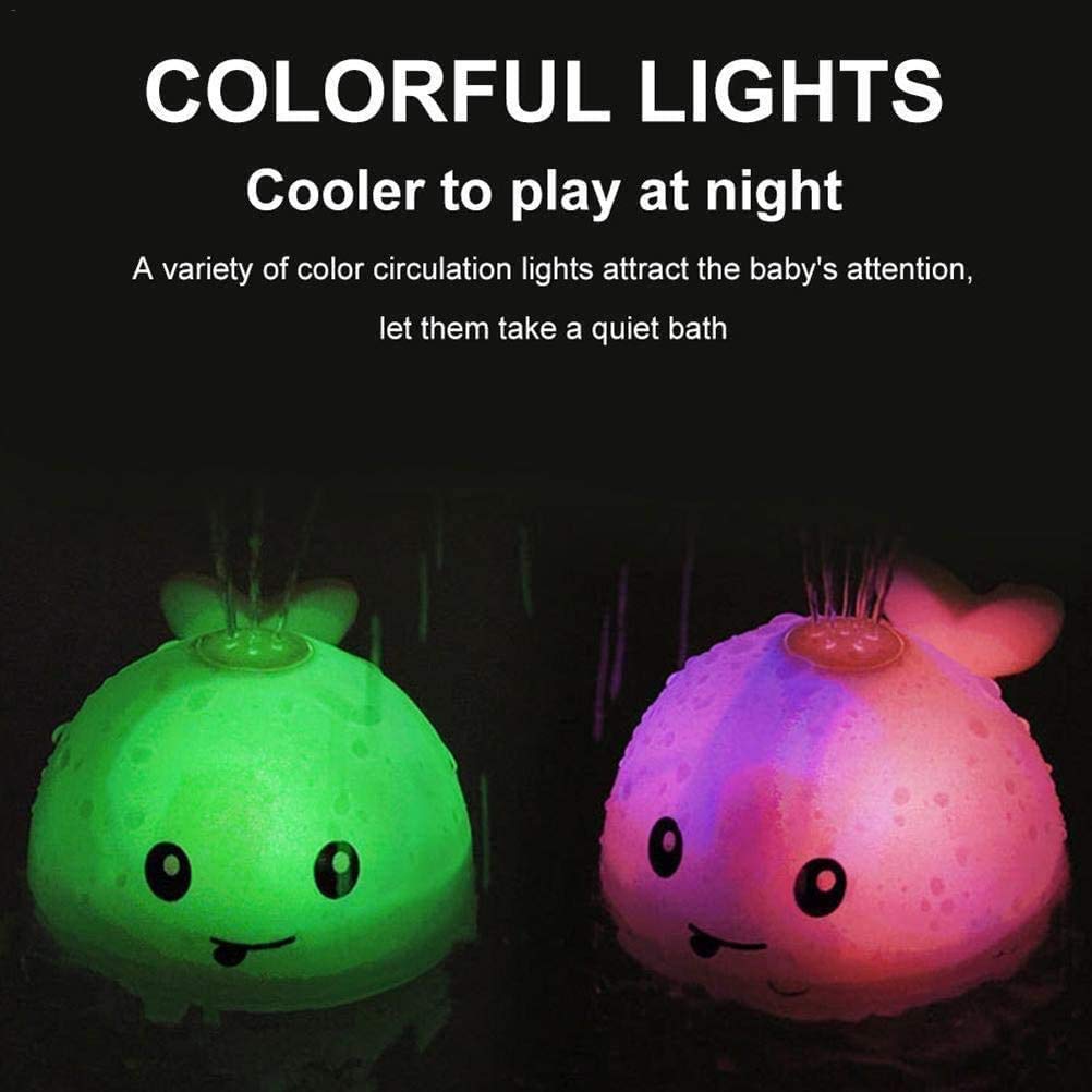 Baby Bath Toys, Whale Automatic Water Spray Bath Toys (with LED Lights), Induction Sprinkler Bathtub Baby Bath Toys (Boys, Girls), Baby Swimming Pool Bathroom Toys