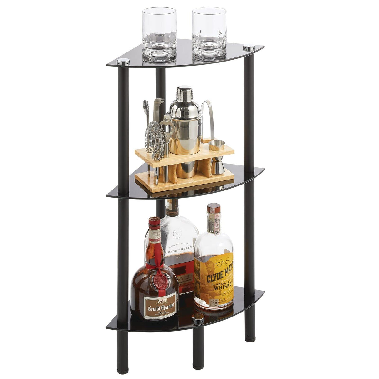 3 Tier Open Glass Shelves