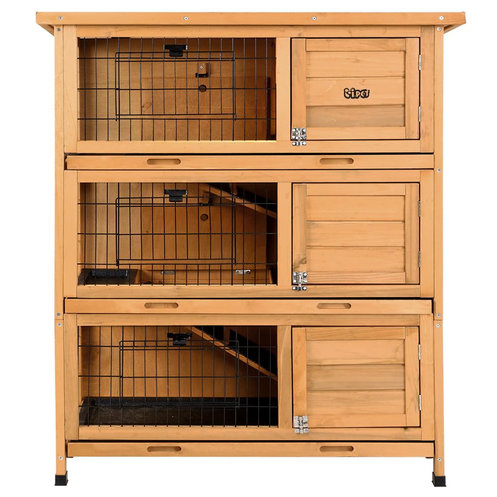 3-Level Fir-Wood Small-Animal Hutch – 91.5 × 46 × 116.5 cm