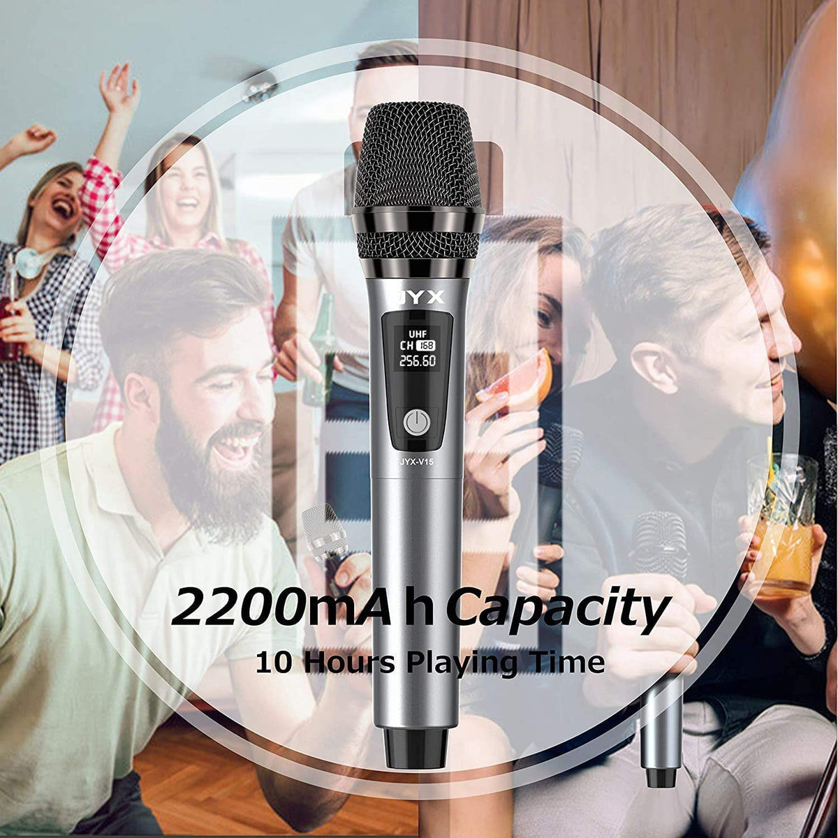 JYX Single UHF Wireless Microphone with Rechargeable Receiver