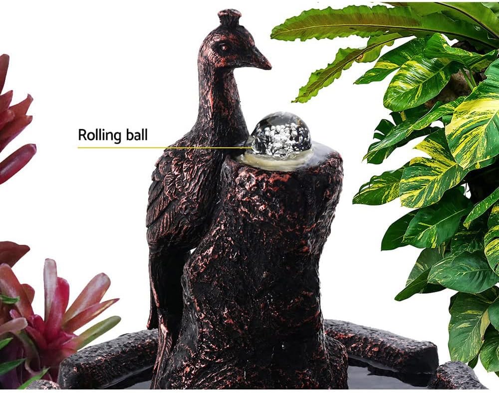 Gardeon Water Solar Fountain Outdoor Bird Bath Peacock Cascading