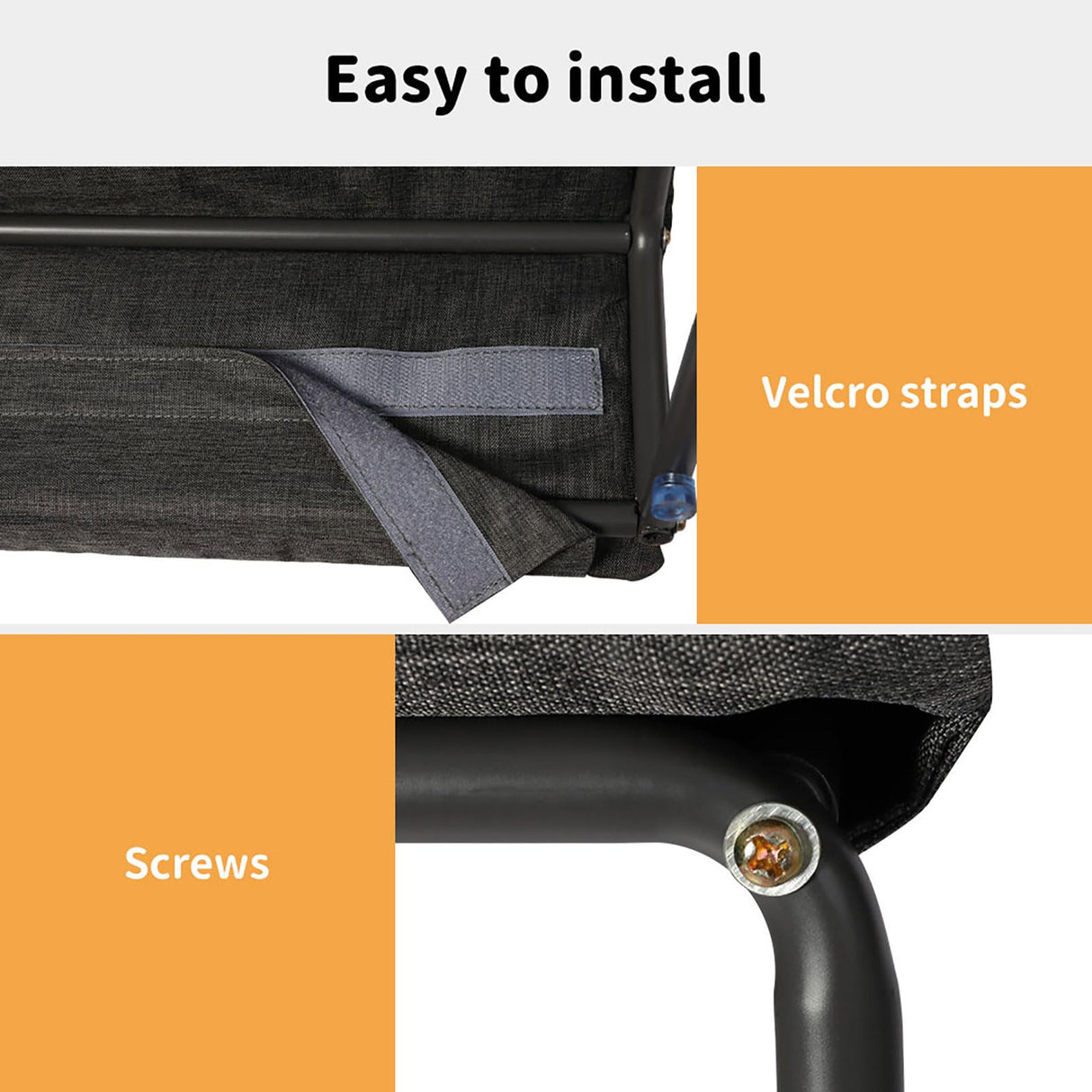 Pet Ramp 3 Steps, Portable Dog Step Stair for High Bed, Couch, Sofa, Pet Stairs Metal Frame with Removable Cover Washable, Indoor Outdoor Pet Car Ramp for Dogs & Cats Grey,