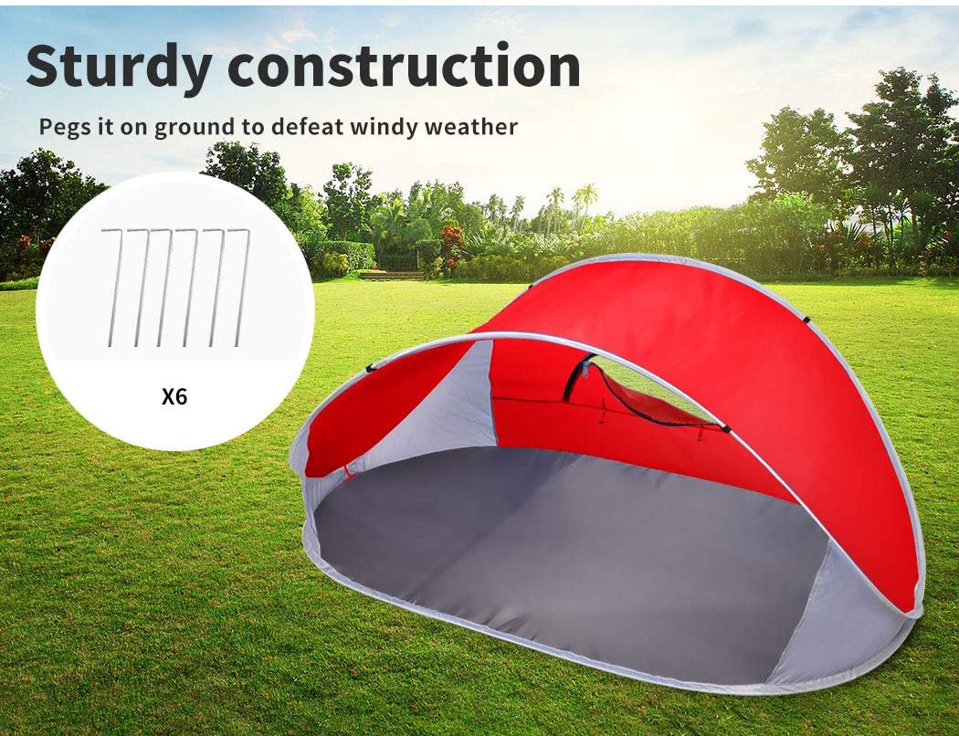 Pop Up Tent Camping Beach Tents 4 Person Portable Hiking Shade Shelter