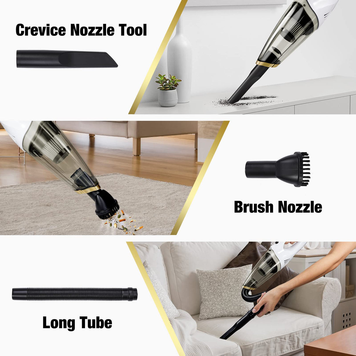 Handheld Vacuum Cordless, Upgraded 8000PA Super Suction Power Car Vacuum for Wet & Dry Clean, Portable Vacuum Cleaner 2000mAh Lithium Battery, 12V Vac for Home and Car Cleaning