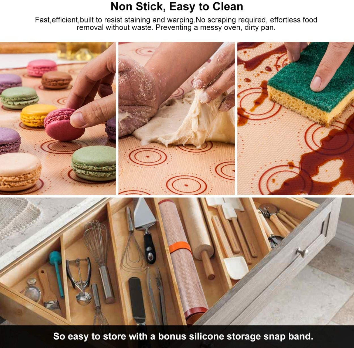 Silicone Baking Mat Macaron Mat Kit (16pcs Set)
