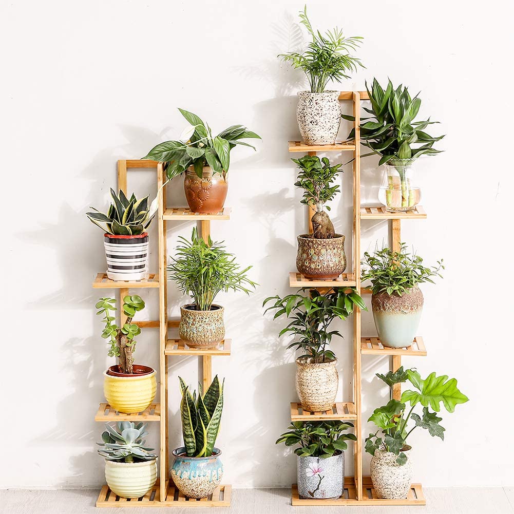 Bamboo 5 Tier 6 Potted Plant Stand