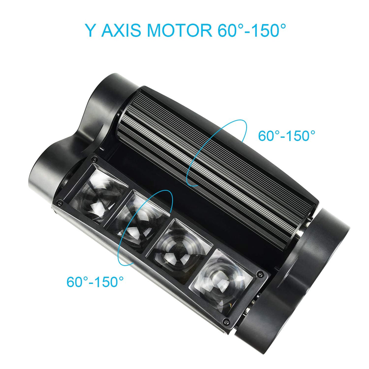 Party Lights DJ/Disco Lights, 8x3W Mini Spider Moving Head LED Beam Stage Light RGBW, Sound Activated/DMX-512 Control for Party, bar, Celebration, Concert, Club