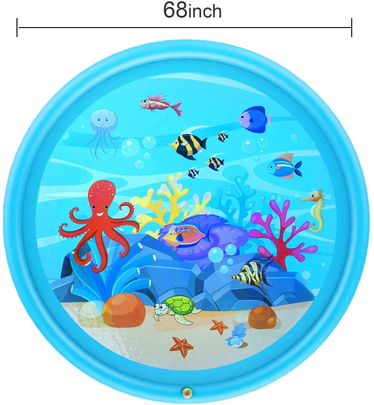 Upgraded Sprinkler Pad Water Spray pad Splash Play Mat 170cm Outdoor Water Toys, Outdoor Splash Pad Sprinkler for Kids