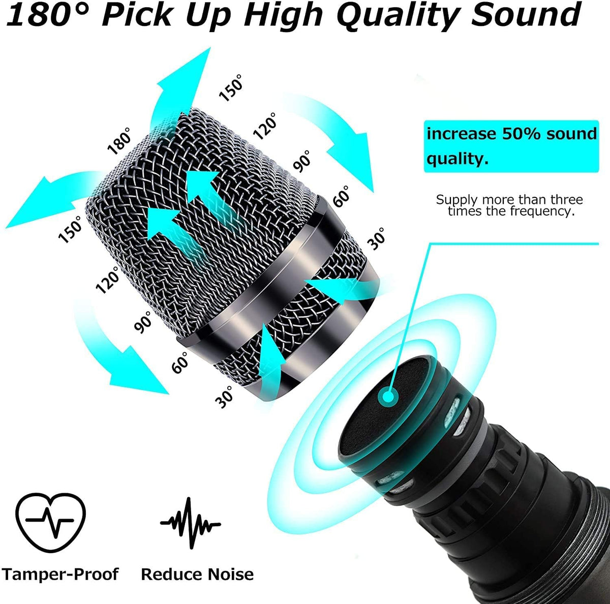 JYX Single UHF Wireless Microphone with Rechargeable Receiver