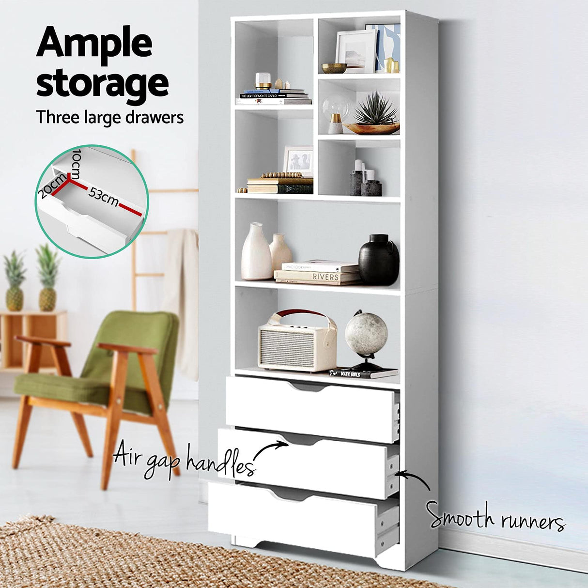 Artiss Bookcase Display Shelf Storage Cabinet