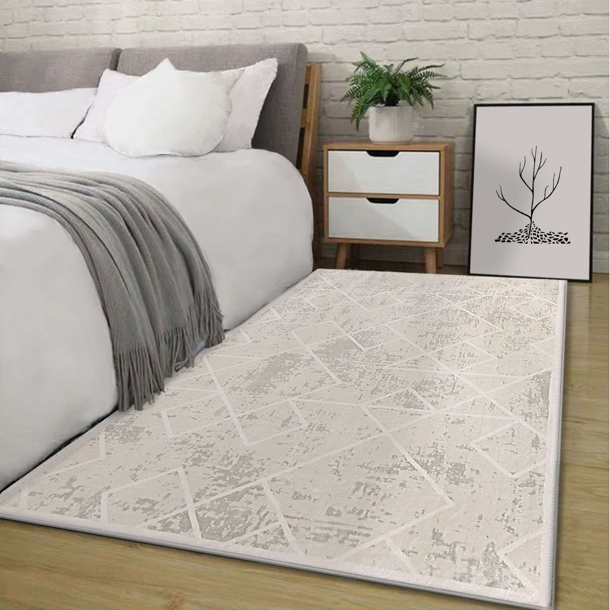 Area Rugs Moroccan Geometric Stripe Rug for Living Room Bedroom Floor Mat Washable Rug Soft Non-Slip Carpet Indoor Rugs Home Decor