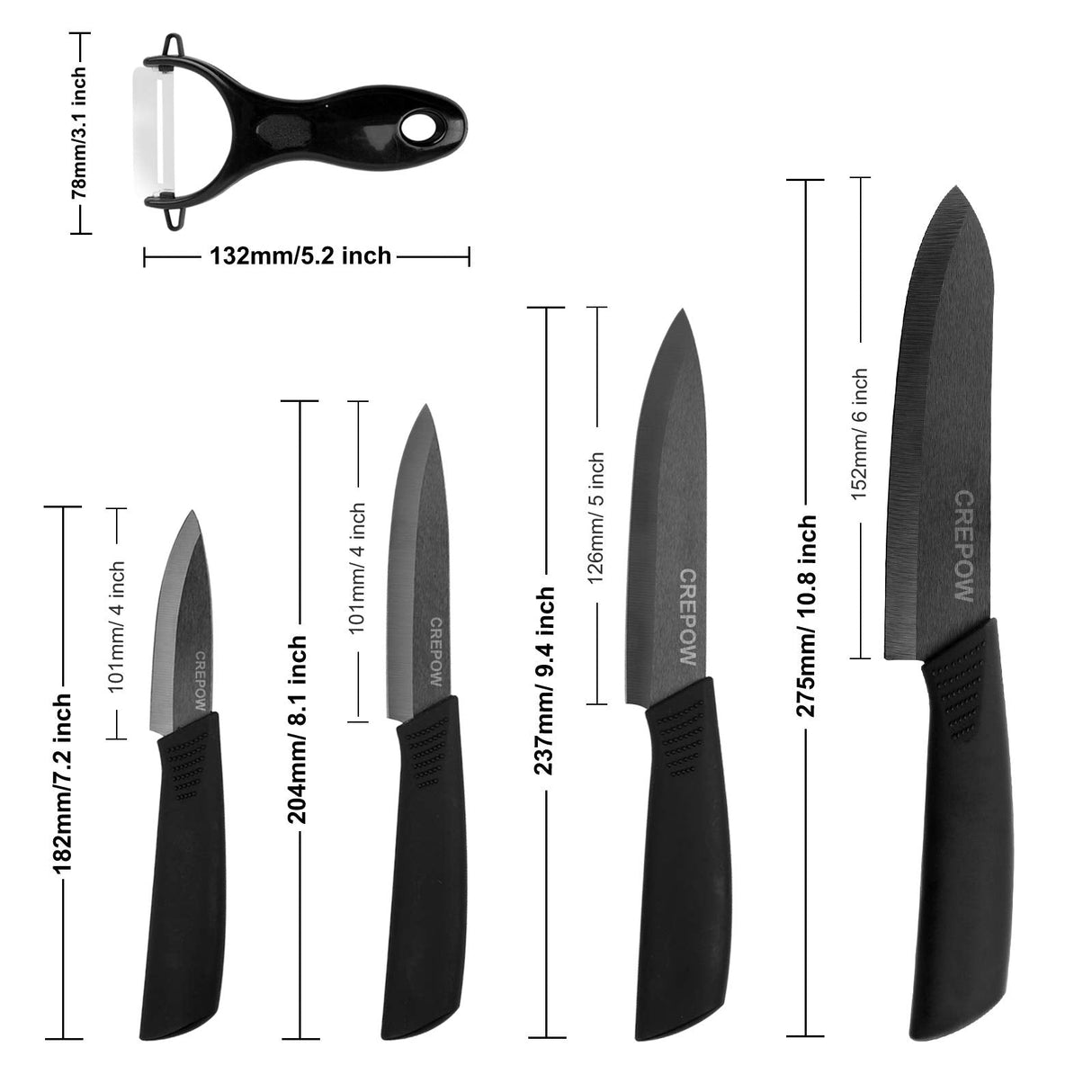 Ceramic Kitchen Knife Set